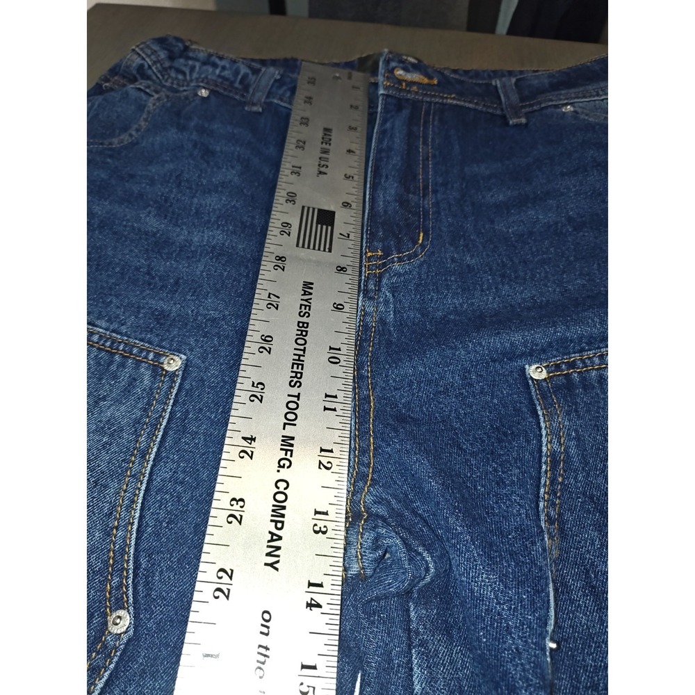 Monkey Ride Jeans Womens Size 9 Carpenter Utility Wide Leg Dark Wash Denim - Picture 7 of 13